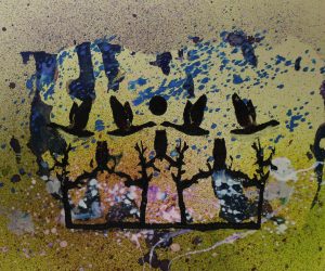 Nocturne - Windy Winter Weather
<br>
Screen print on coloured inks.
<br>
26cm x 25cm.
<br>
£275