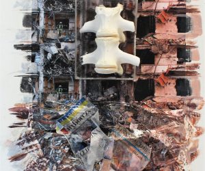 <b>Ukraine Broken Column</b>
<br>
Mixed Media & Bone in Resin
<br>
£125