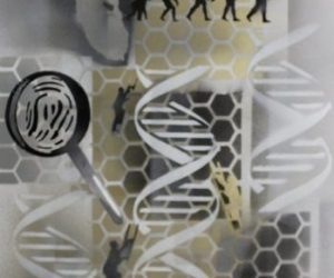 <b>Life Evolves</b>
<br>
Cut stencils & spray paint
<br>
£250 Life Evolves artworrk