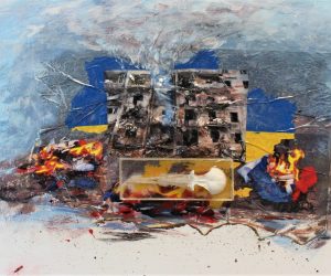 <b>Ukraine Out of the Ashes</b>
<br>
Mixed Media & Skull in Resin
<br>
£125